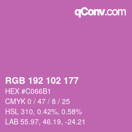 Color code: RGB 192 102 177 | qconv.com