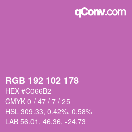 Color code: RGB 192 102 178 | qconv.com