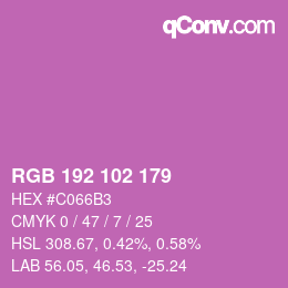 Color code: RGB 192 102 179 | qconv.com