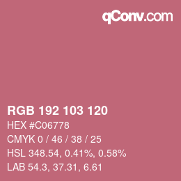 Color code: RGB 192 103 120 | qconv.com
