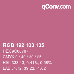 Color code: RGB 192 103 135 | qconv.com