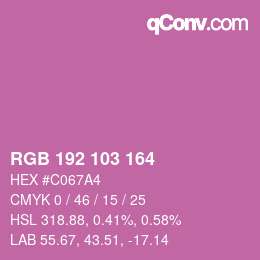 Color code: RGB 192 103 164 | qconv.com