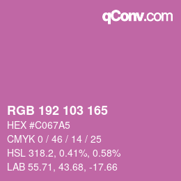 Color code: RGB 192 103 165 | qconv.com