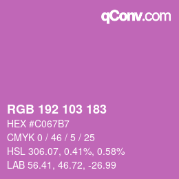 Color code: RGB 192 103 183 | qconv.com