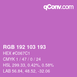 Color code: RGB 192 103 193 | qconv.com