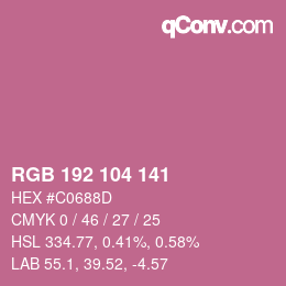 Farbcode: RGB 192 104 141 | qconv.com