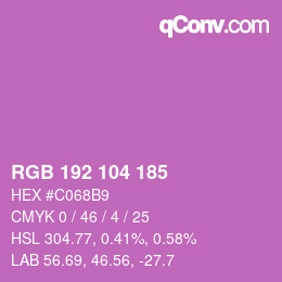 Código de color: RGB 192 104 185 | qconv.com