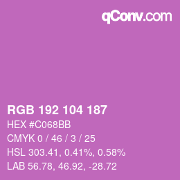 Código de color: RGB 192 104 187 | qconv.com
