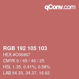 Color code: RGB 192 105 103 | qconv.com