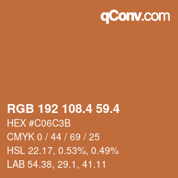 カラーコード: RGB 192 108.4 59.4 | qconv.com