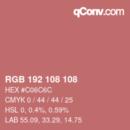 Color code: RGB 192 108 108 | qconv.com