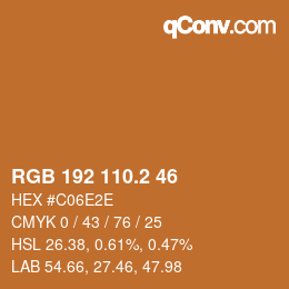 Color code: RGB 192 110.2 46 | qconv.com