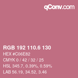 カラーコード: RGB 192 110.6 130 | qconv.com