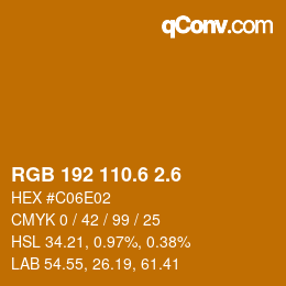 カラーコード: RGB 192 110.6 2.6 | qconv.com