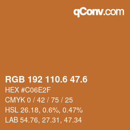 カラーコード: RGB 192 110.6 47.6 | qconv.com