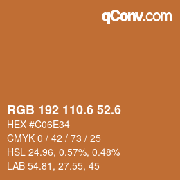 カラーコード: RGB 192 110.6 52.6 | qconv.com