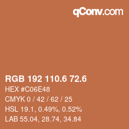 カラーコード: RGB 192 110.6 72.6 | qconv.com
