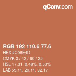 カラーコード: RGB 192 110.6 77.6 | qconv.com