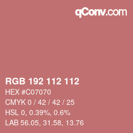 Color code: RGB 192 112 112 | qconv.com