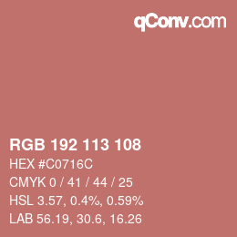 Color code: RGB 192 113 108 | qconv.com