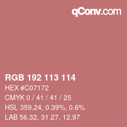 Color code: RGB 192 113 114 | qconv.com