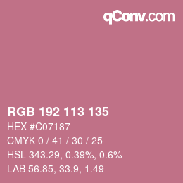 Color code: RGB 192 113 135 | qconv.com