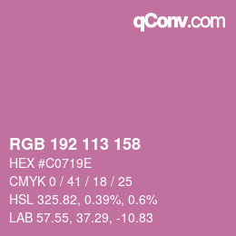 Color code: RGB 192 113 158 | qconv.com
