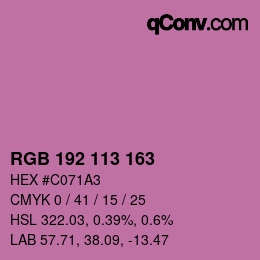 Color code: RGB 192 113 163 | qconv.com