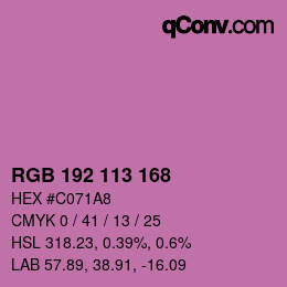 Color code: RGB 192 113 168 | qconv.com