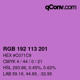 Color code: RGB 192 113 201 | qconv.com