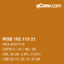 カラーコード: RGB 192 113 21 | qconv.com