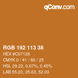 Color code: RGB 192 113 38 | qconv.com