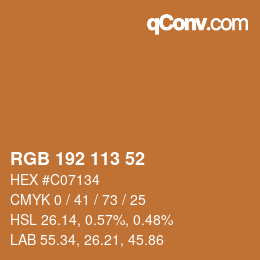 Color code: RGB 192 113 52 | qconv.com