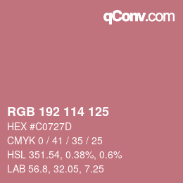 Farbcode: RGB 192 114 125 | qconv.com