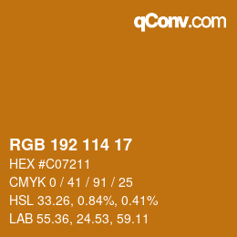 Código de color: RGB 192 114 17 | qconv.com