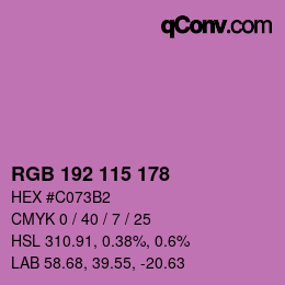 Color code: RGB 192 115 178 | qconv.com