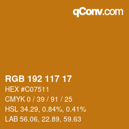Farbcode: RGB 192 117 17 | qconv.com