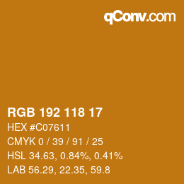 Farbcode: RGB 192 118 17 | qconv.com
