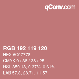 Color code: RGB 192 119 120 | qconv.com