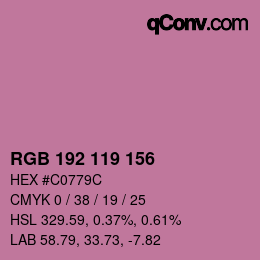 Color code: RGB 192 119 156 | qconv.com