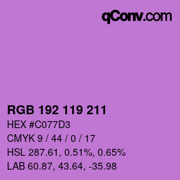 Color code: RGB 192 119 211 | qconv.com