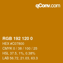 颜色代码: RGB 192 120 0 | qconv.com