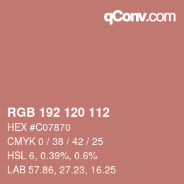 Code couleur: RGB 192 120 112 | qconv.com