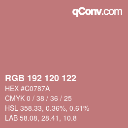 Color code: RGB 192 120 122 | qconv.com