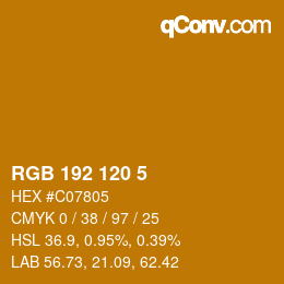 カラーコード: RGB 192 120 5 | qconv.com