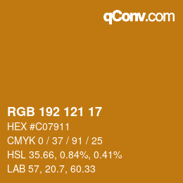 カラーコード: RGB 192 121 17 | qconv.com