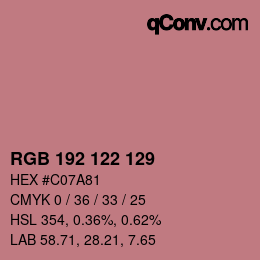 Color code: RGB 192 122 129 | qconv.com