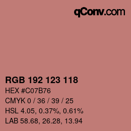 Color code: RGB 192 123 118 | qconv.com