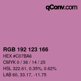 Color code: RGB 192 123 166 | qconv.com