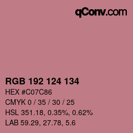 Color code: RGB 192 124 134 | qconv.com